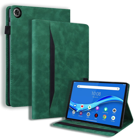 For Lenovo Tab K10C / Tab E10C Case PU Leather Protective Folio Tablet Cover with Card Holder - Green