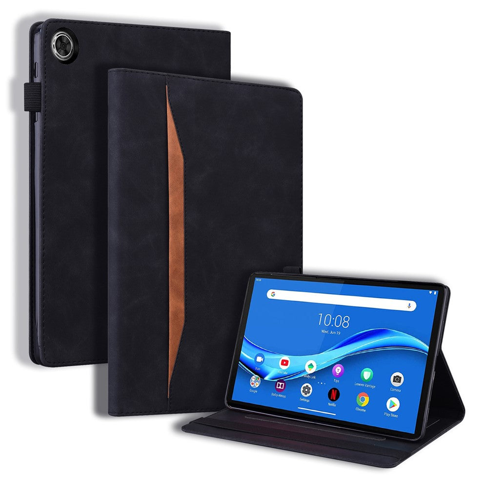 For Lenovo Tab K10C / Tab E10C Case PU Leather Protective Folio Tablet Cover with Card Holder - Black