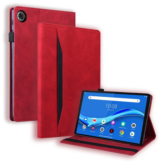 For Lenovo Tab K10C / Tab E10C Case PU Leather Protective Folio Tablet Cover with Card Holder - Red