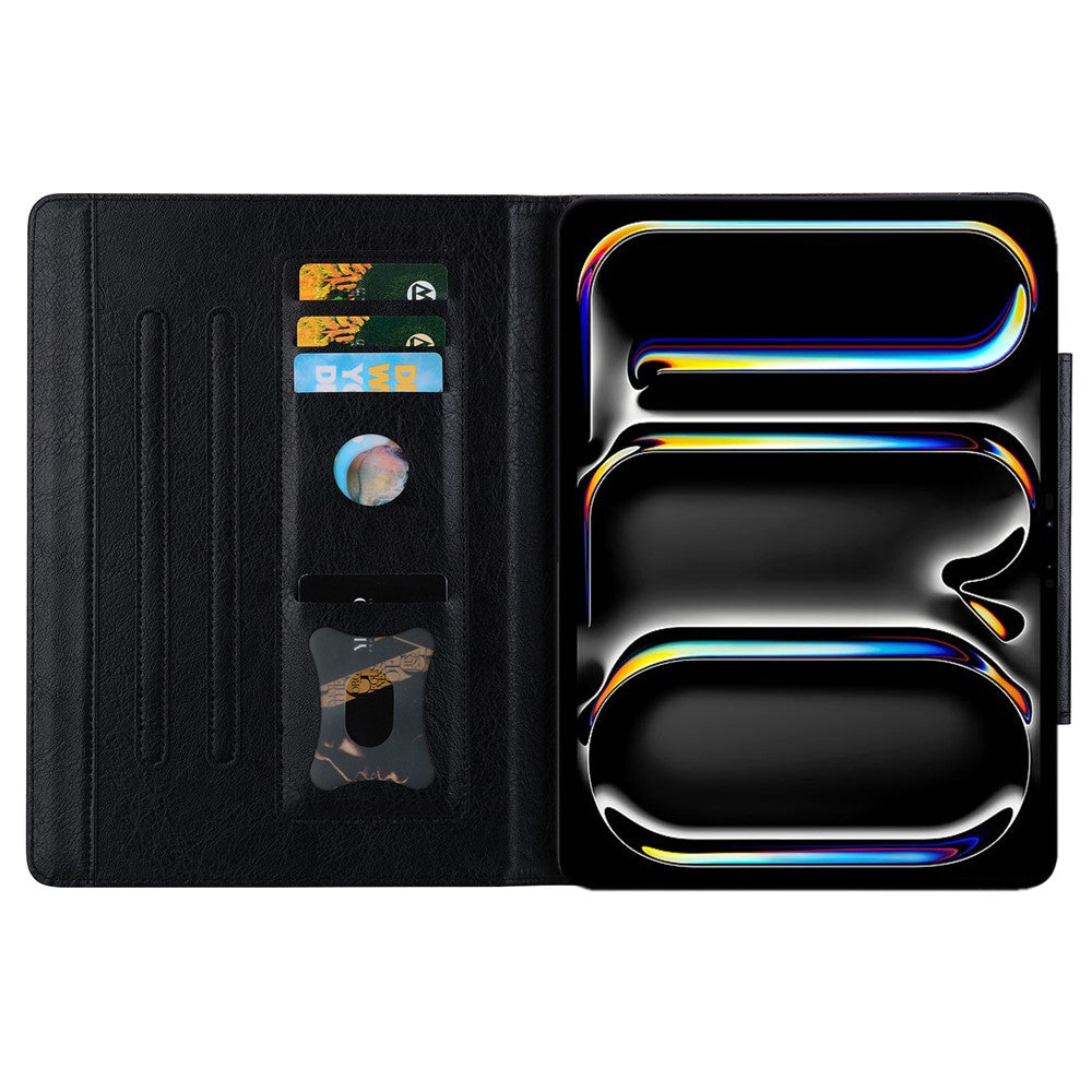 For Lenovo Tab K10C  /  E10C Case Cat Buckle Closure Leather Protective Stand Cover - Black