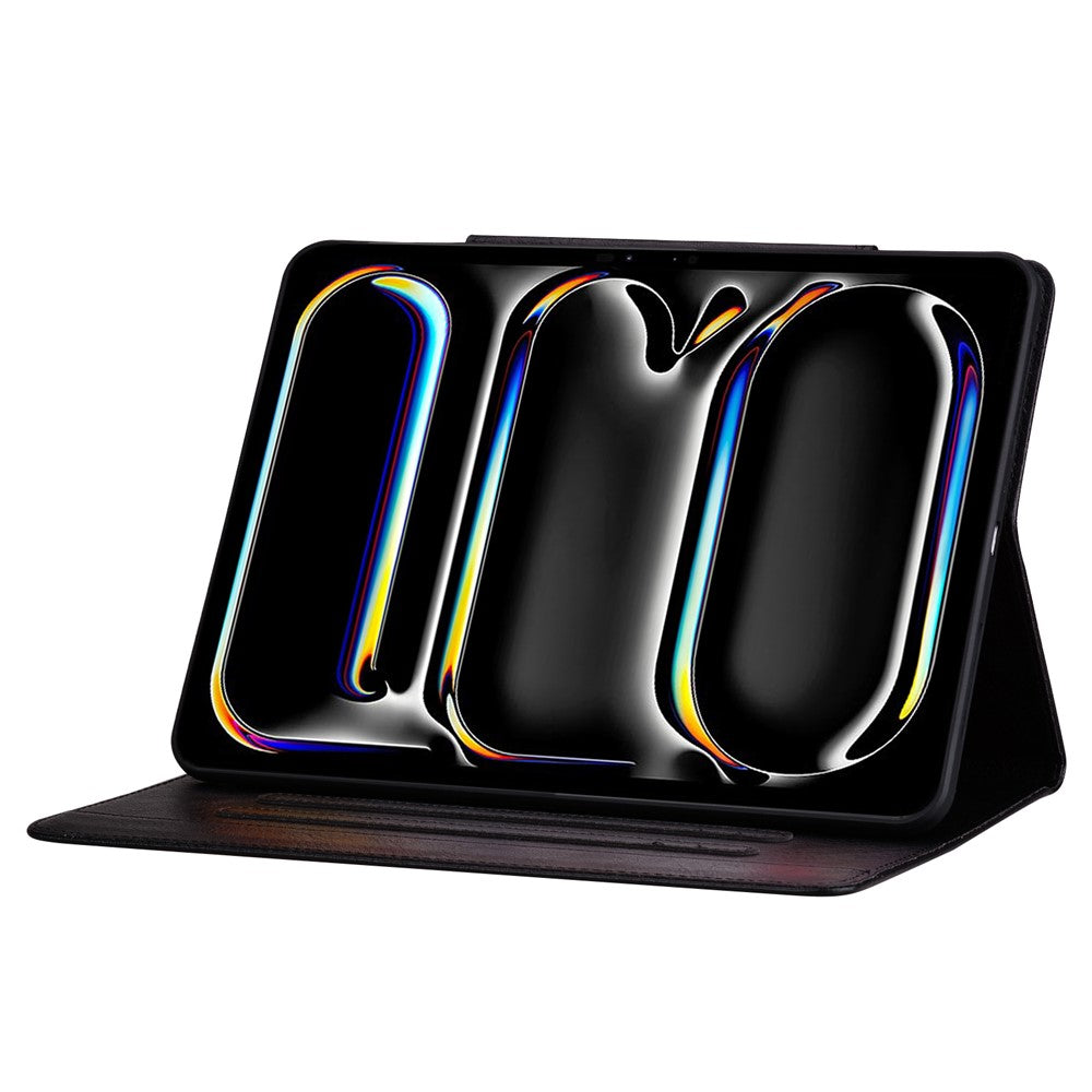 For Lenovo Tab K10C  /  E10C Case Cat Buckle Closure Leather Protective Stand Cover - Black