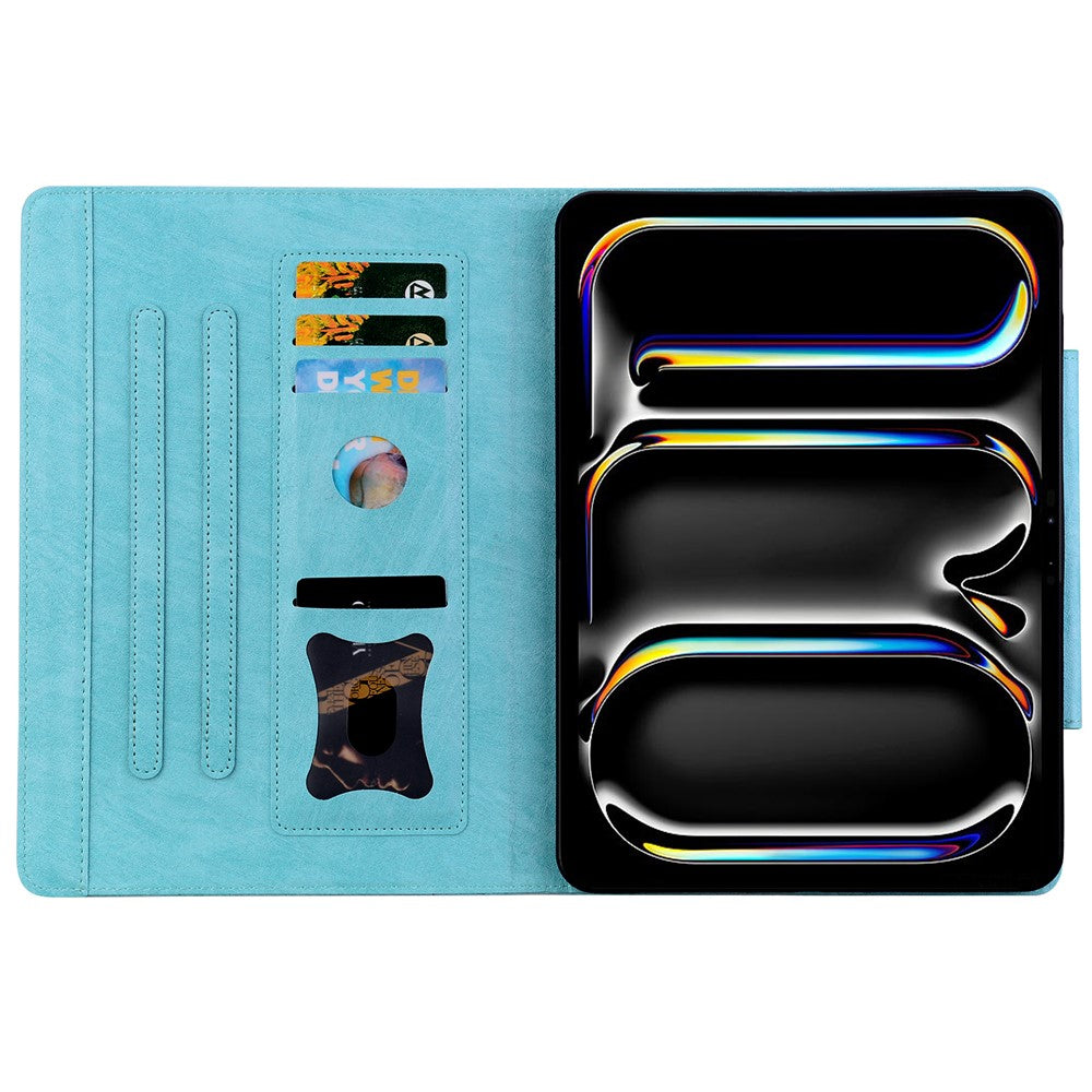For Lenovo Tab K10C  /  E10C Case Cat Buckle Closure Leather Protective Stand Cover - Baby Blue