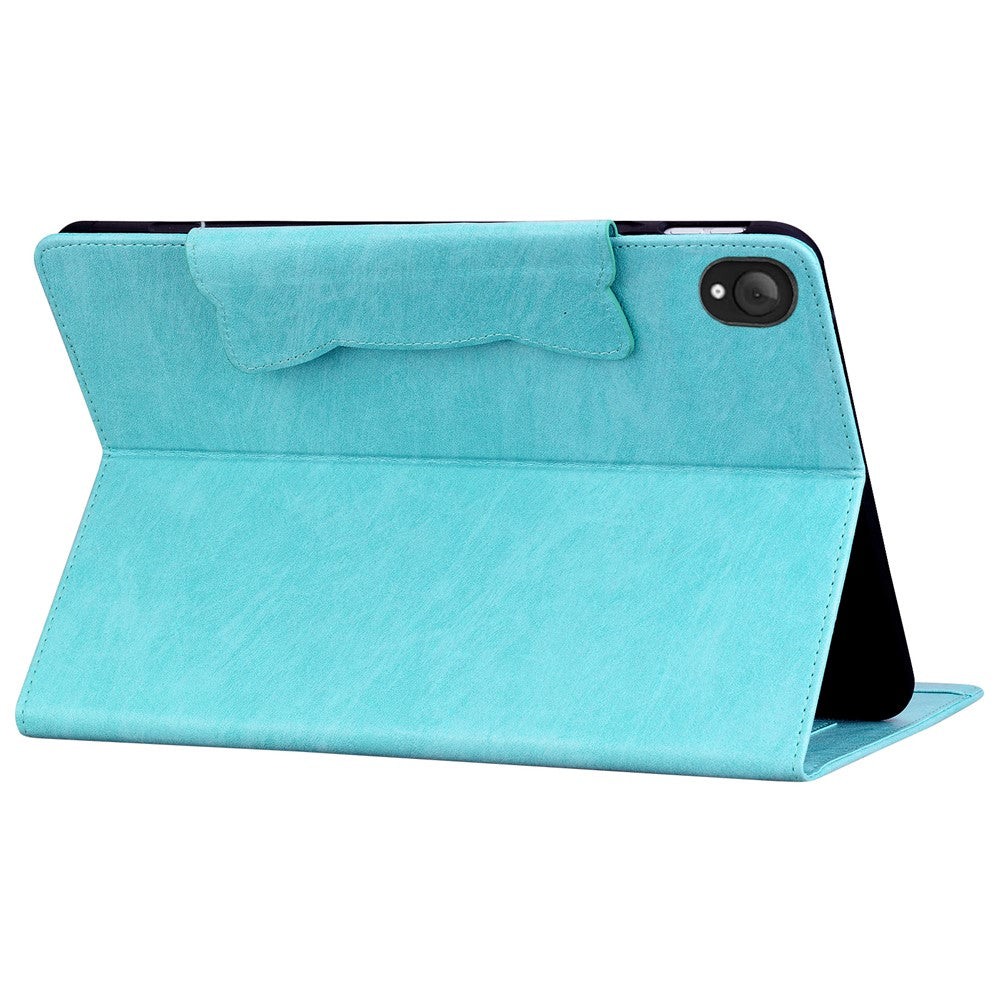 For Lenovo Tab K10C  /  E10C Case Cat Buckle Closure Leather Protective Stand Cover - Baby Blue