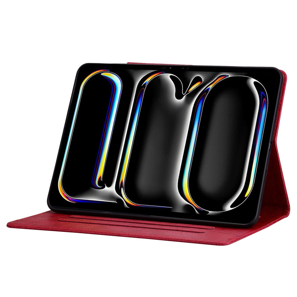 For Lenovo Tab K10C  /  E10C Case Cat Buckle Closure Leather Protective Stand Cover - Red