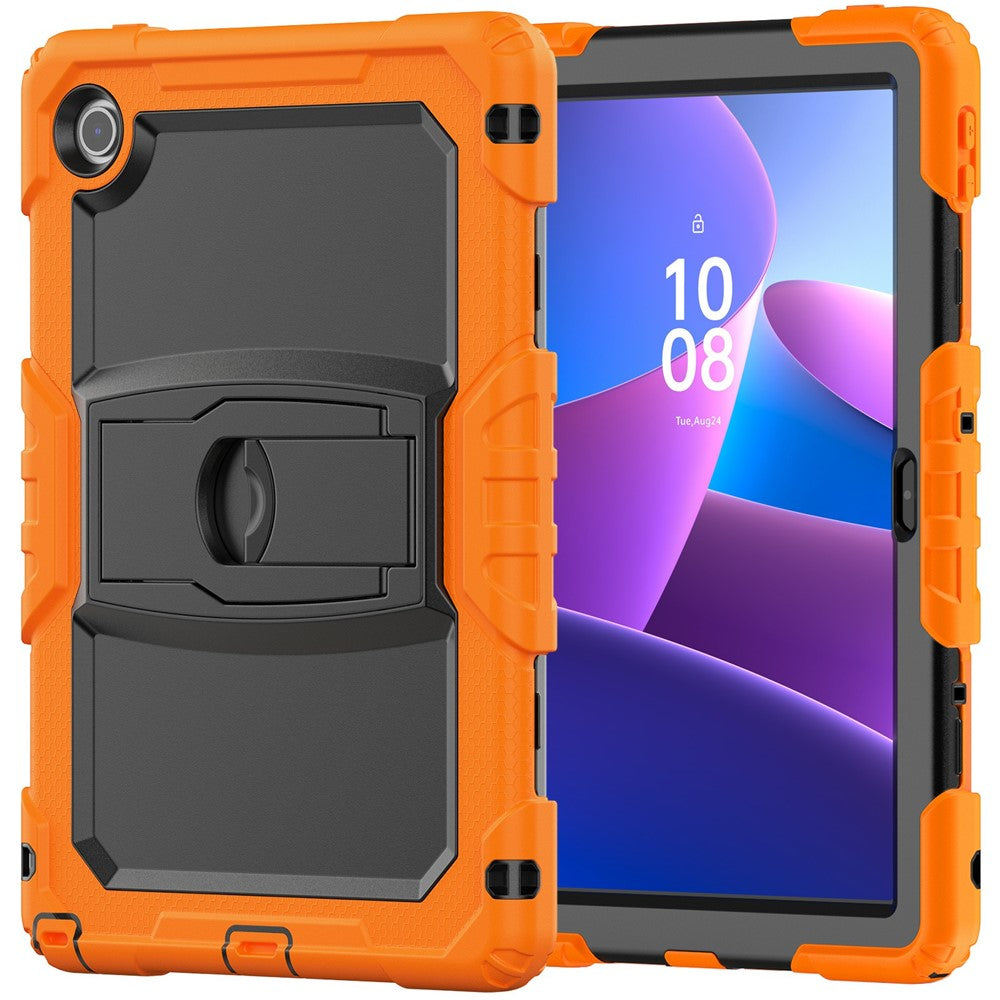 For Lenovo Tab 10.1 (2025) TB-311XU  /  Tab TB311FU Case Kickstand PC + Silicone Shockproof Tablet Cover - Orange