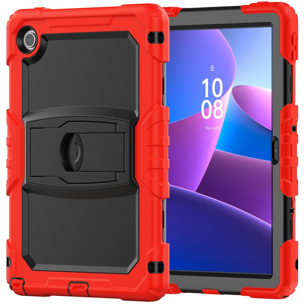 For Lenovo Tab 10.1 (2025) TB-311XU  /  Tab TB311FU Case Kickstand PC + Silicone Shockproof Tablet Cover - Red