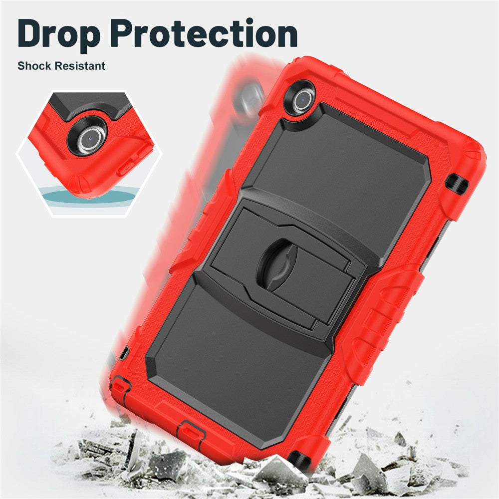 For Lenovo Tab 10.1 (2025) TB-311XU  /  Tab TB311FU Case Kickstand PC + Silicone Shockproof Tablet Cover - Red