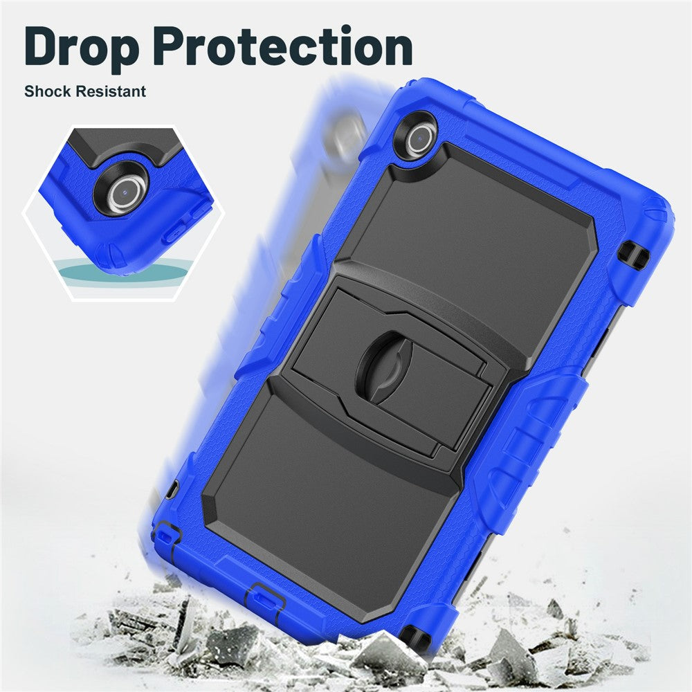 For Lenovo Tab 10.1 (2025) TB-311XU  /  Tab TB311FU Case Kickstand PC + Silicone Shockproof Tablet Cover - Dark Blue