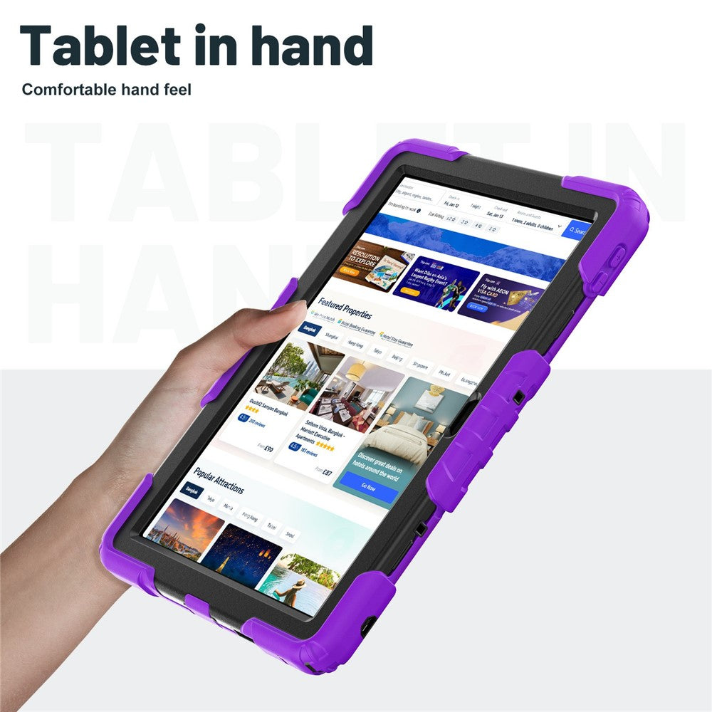 For Lenovo Tab 10.1 (2025) TB-311XU  /  Tab TB311FU Case Kickstand PC + Silicone Shockproof Tablet Cover - Purple