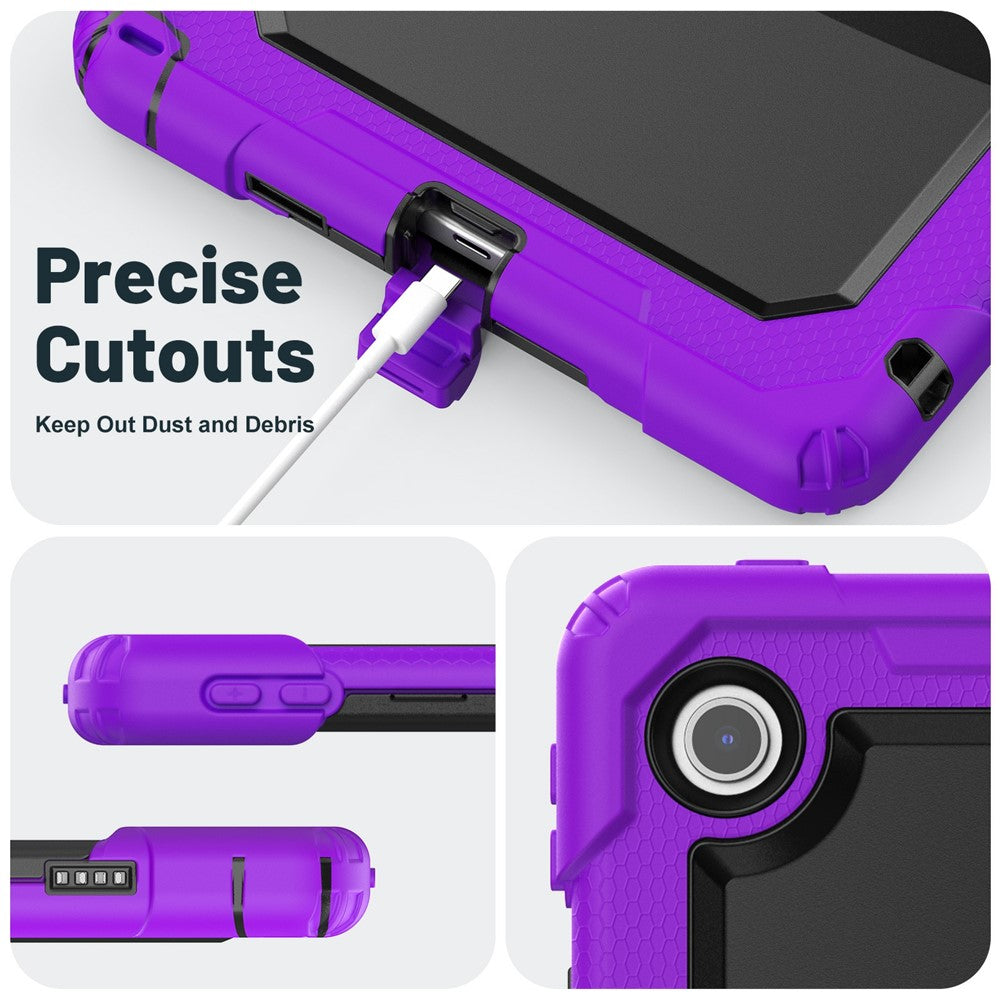 For Lenovo Tab 10.1 (2025) TB-311XU  /  Tab TB311FU Case Kickstand PC + Silicone Shockproof Tablet Cover - Purple