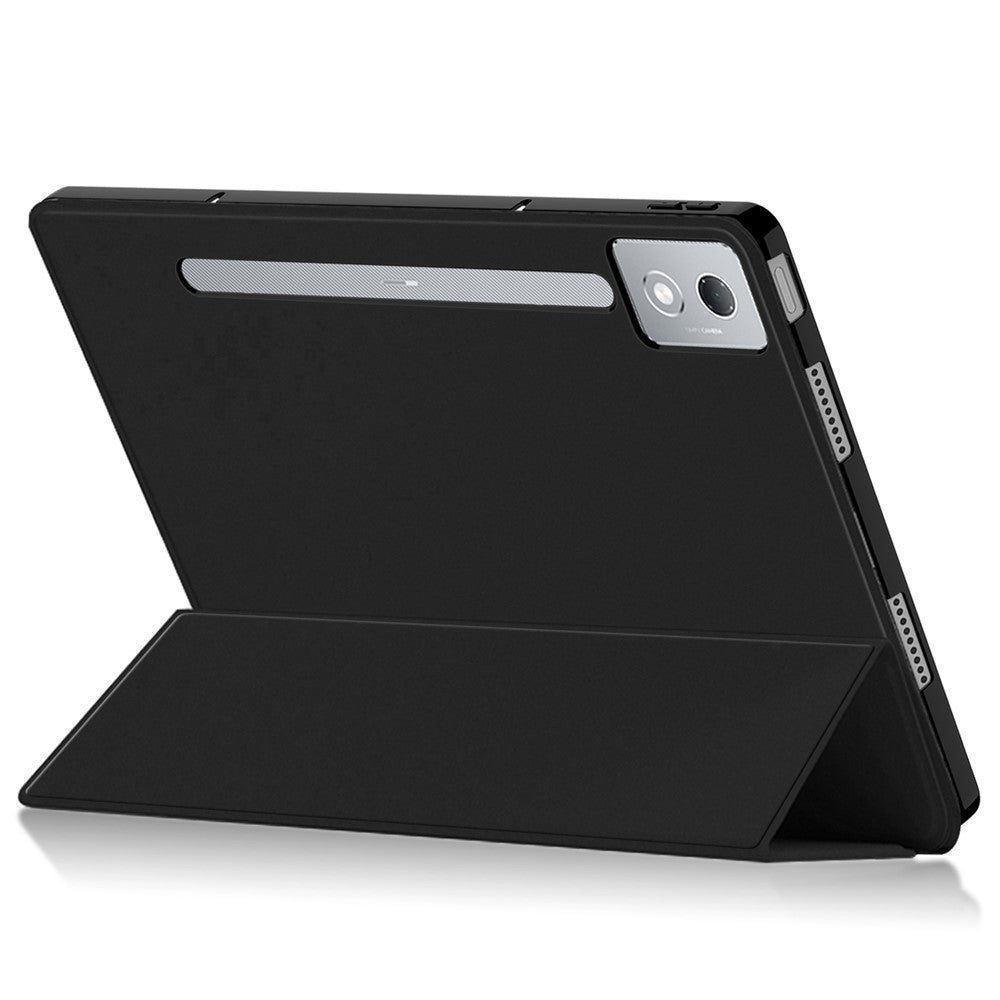 For Lenovo Idea Tab Pro / Xiaoxin Pad Pro 12.7 (2025) Case PU Leather TPU Back Trifold Stand Tablet Cover - Black