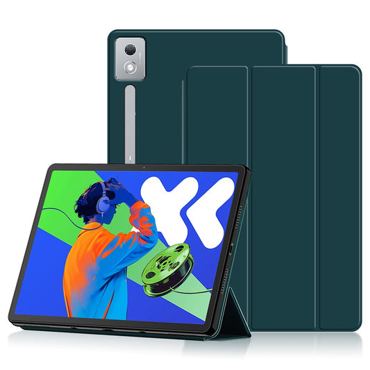 For Lenovo Idea Tab Pro / Xiaoxin Pad Pro 12.7 (2025) Case PU Leather TPU Back Trifold Stand Tablet Cover - Green