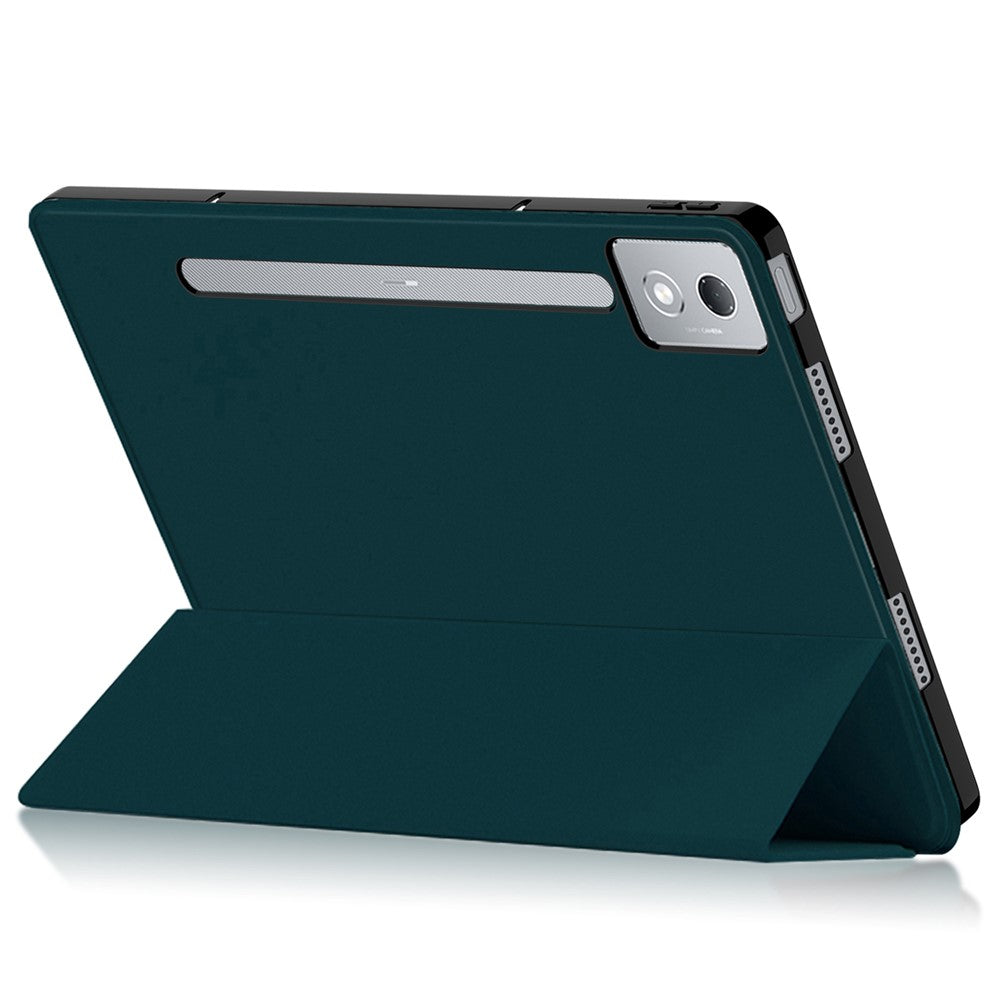 For Lenovo Idea Tab Pro / Xiaoxin Pad Pro 12.7 (2025) Case PU Leather TPU Back Trifold Stand Tablet Cover - Green