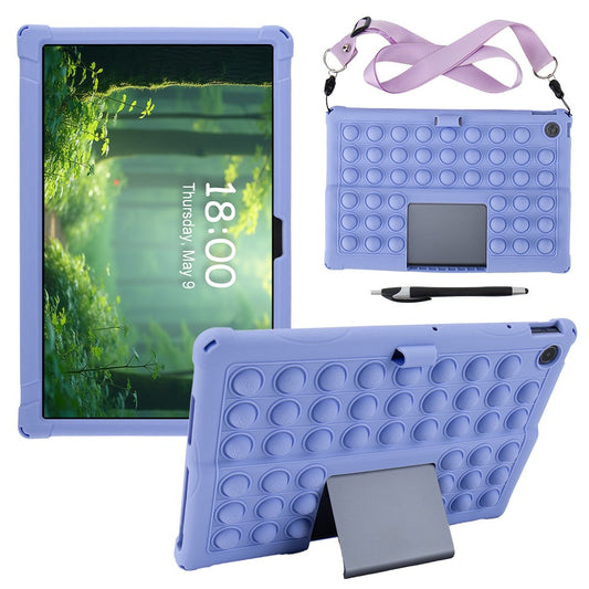 For Lenovo Xiaoxin Pad Studio 11.5 inch / Tab Plus TB-351FU Case Push Bubble Tablet Cover with Shoulder Strap - Purple