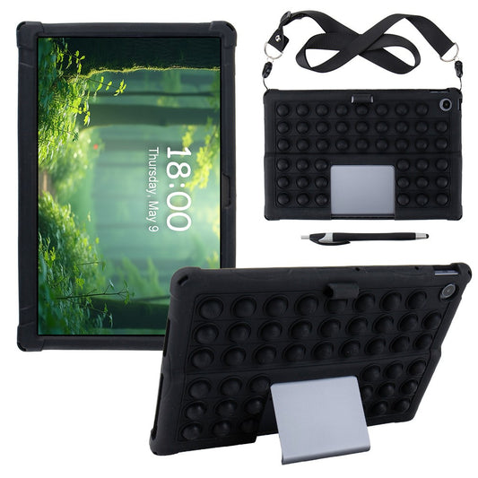 For Lenovo Xiaoxin Pad Studio 11.5 inch / Tab Plus TB-351FU Case Push Bubble Tablet Cover with Shoulder Strap - Black