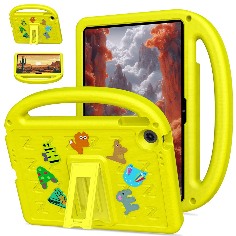 For Lenovo Tab 10.1 (2025) TB-311XU  /  Tab TB311FU Kickstand Case EVA + PC Tablet Protection Cover with Shoulder Strap - Yellow