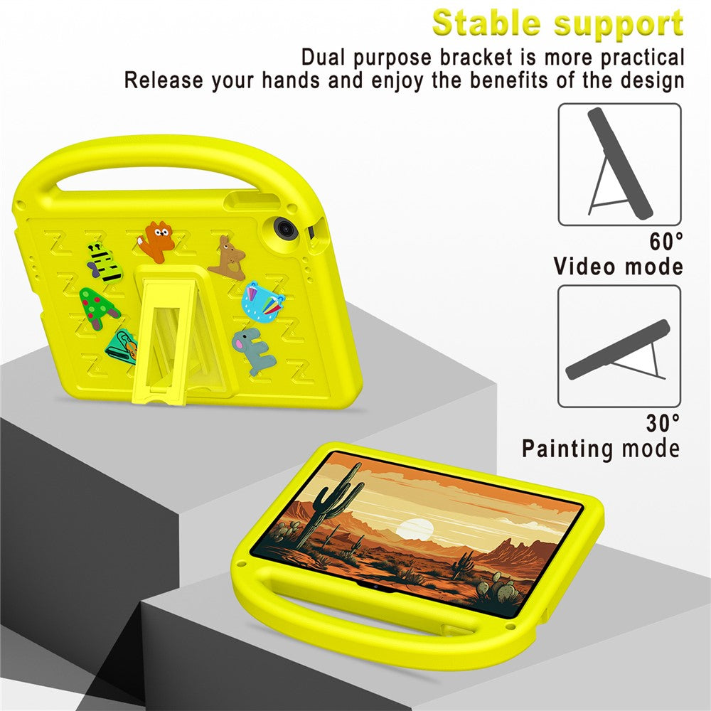 For Lenovo Tab 10.1 (2025) TB-311XU  /  Tab TB311FU Kickstand Case EVA + PC Tablet Protection Cover with Shoulder Strap - Yellow