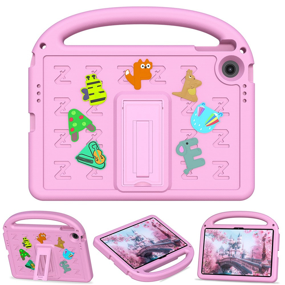 For Lenovo Tab 10.1 (2025) TB-311XU  /  Tab TB311FU Kickstand Case EVA + PC Tablet Protection Cover with Shoulder Strap - Pink