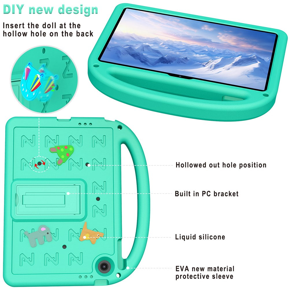 For Lenovo Tab 10.1 (2025) TB-311XU  /  Tab TB311FU Kickstand Case EVA + PC Tablet Protection Cover with Shoulder Strap - Green