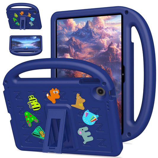 For Lenovo Tab 10.1 (2025) TB-311XU  /  Tab TB311FU Kickstand Case EVA + PC Tablet Protection Cover with Shoulder Strap - Navy Blue