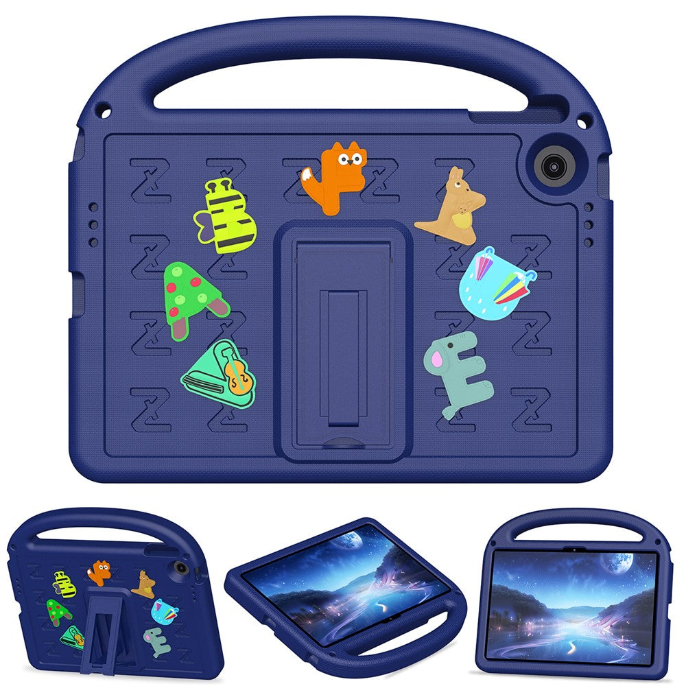 For Lenovo Tab 10.1 (2025) TB-311XU  /  Tab TB311FU Kickstand Case EVA + PC Tablet Protection Cover with Shoulder Strap - Navy Blue