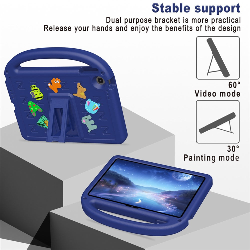 For Lenovo Tab 10.1 (2025) TB-311XU  /  Tab TB311FU Kickstand Case EVA + PC Tablet Protection Cover with Shoulder Strap - Navy Blue