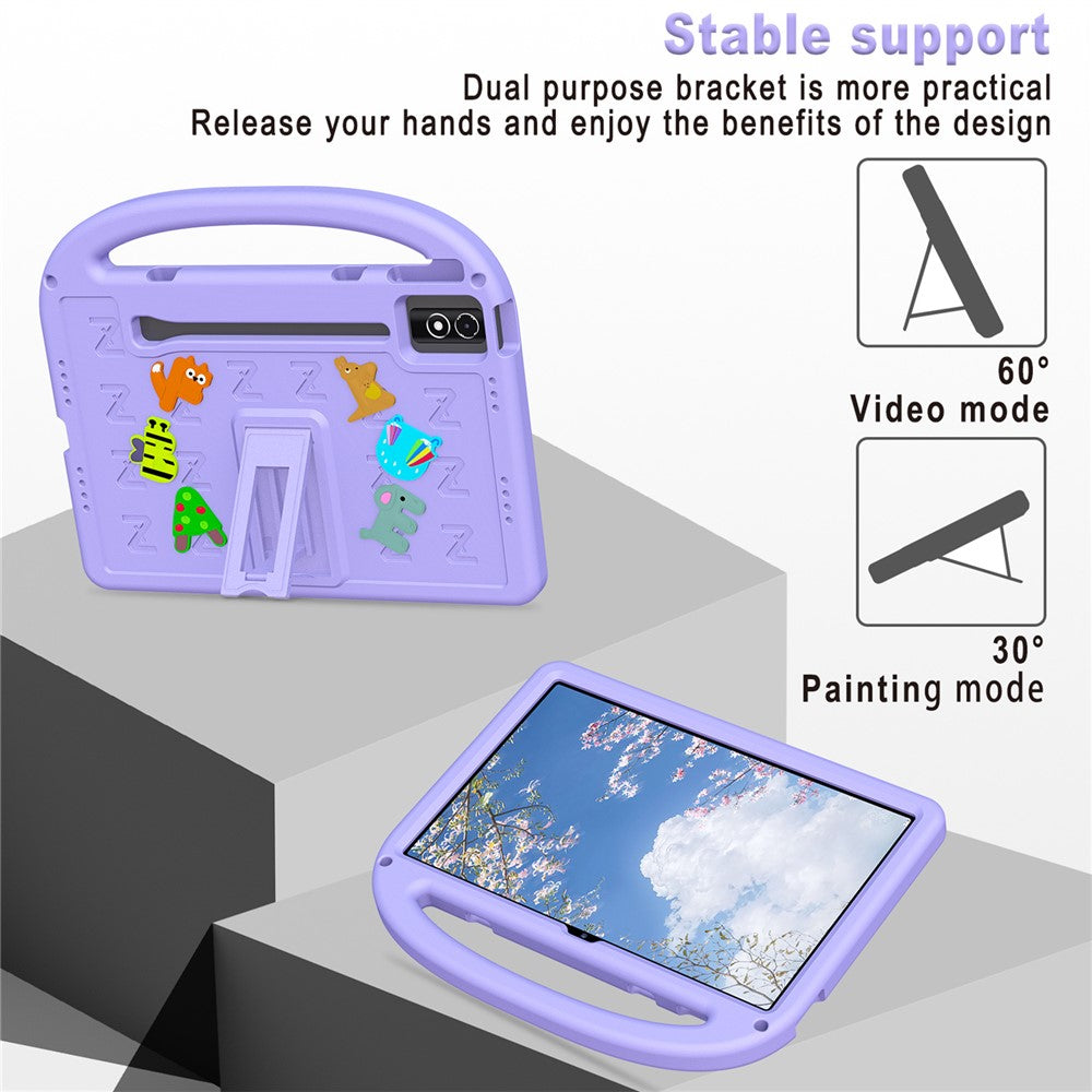 Kickstand EVA + PC Tablet Case with Shoulder Strap For Lenovo Tab P12  /  Xiaoxin Pad Pro 12.7 (2025)  /  Xiaoxin Pad Plus 12.7  /  Yoga Pad Pro - Purple