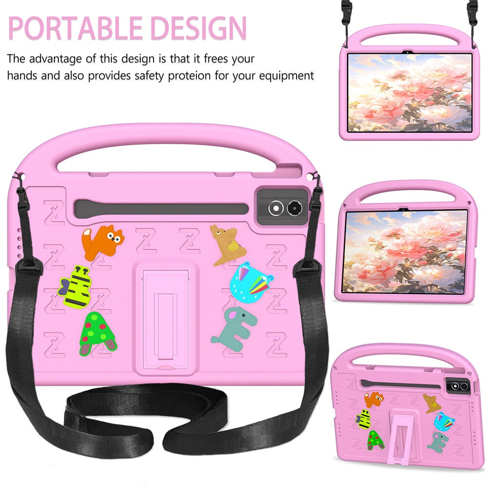 Kickstand EVA + PC Tablet Case with Shoulder Strap For Lenovo Tab P12  /  Xiaoxin Pad Pro 12.7 (2025)  /  Xiaoxin Pad Plus 12.7  /  Yoga Pad Pro - Pink