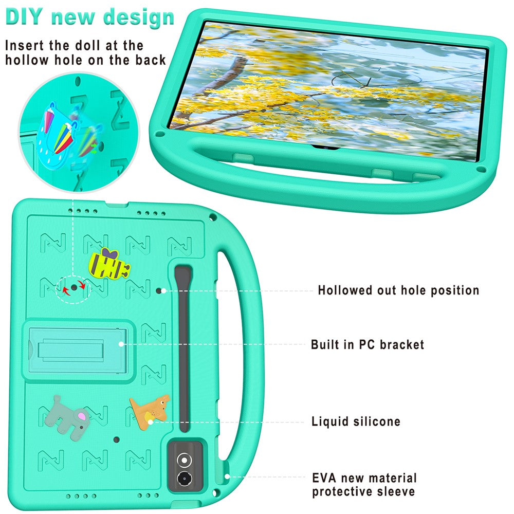 Kickstand EVA + PC Tablet Case with Shoulder Strap For Lenovo Tab P12  /  Xiaoxin Pad Pro 12.7 (2025)  /  Xiaoxin Pad Plus 12.7  /  Yoga Pad Pro - Green