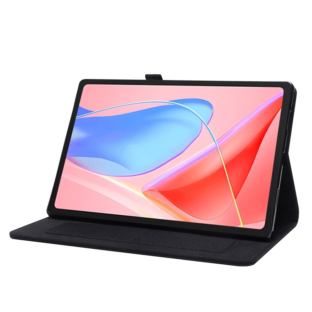 For Lenovo Tab 10.1 (2025) TB-311XU  /  Tab TB311FU Leather Case Card Holder Cloth Texture Tablet Stand Cover - Black