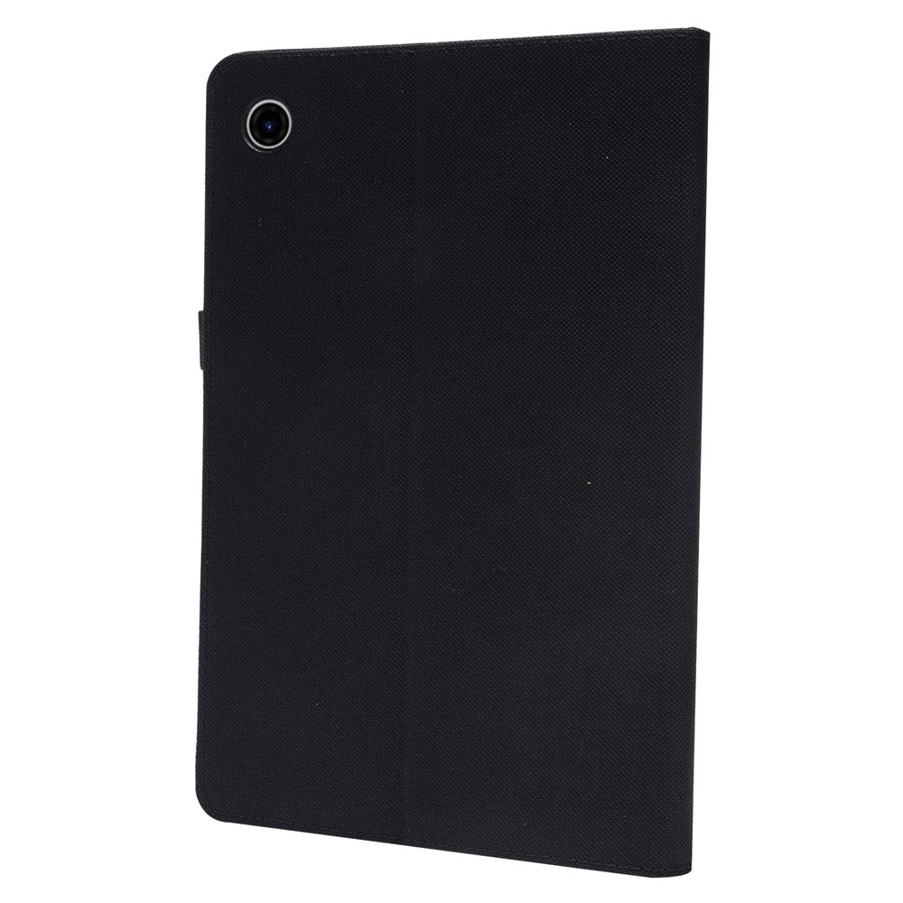 For Lenovo Tab 10.1 (2025) TB-311XU  /  Tab TB311FU Leather Case Card Holder Cloth Texture Tablet Stand Cover - Black