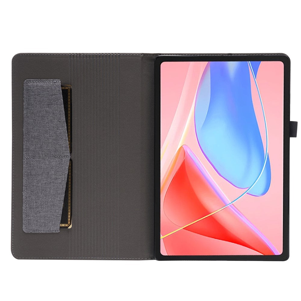 For Lenovo Tab 10.1 (2025) TB-311XU  /  Tab TB311FU Leather Case Card Holder Cloth Texture Tablet Stand Cover - Grey
