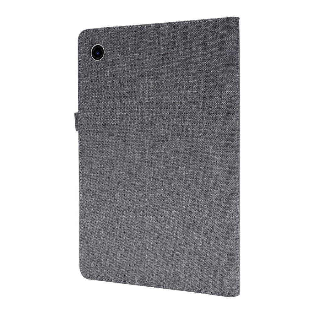 For Lenovo Tab 10.1 (2025) TB-311XU  /  Tab TB311FU Leather Case Card Holder Cloth Texture Tablet Stand Cover - Grey
