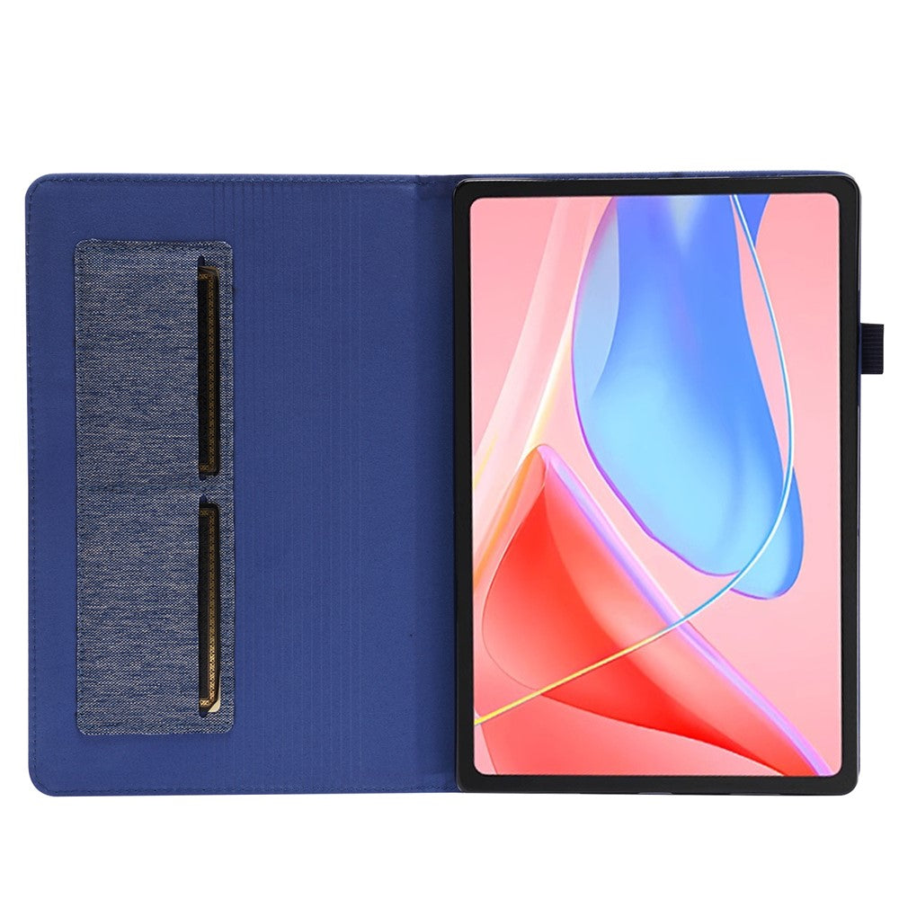 For Lenovo Tab 10.1 (2025) TB-311XU  /  Tab TB311FU Leather Case Card Holder Cloth Texture Tablet Stand Cover - Blue