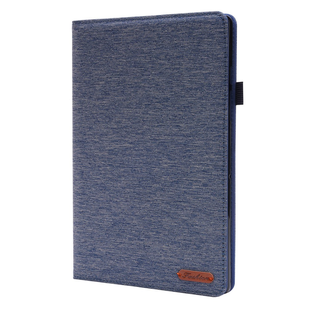 For Lenovo Tab 10.1 (2025) TB-311XU  /  Tab TB311FU Leather Case Card Holder Cloth Texture Tablet Stand Cover - Blue