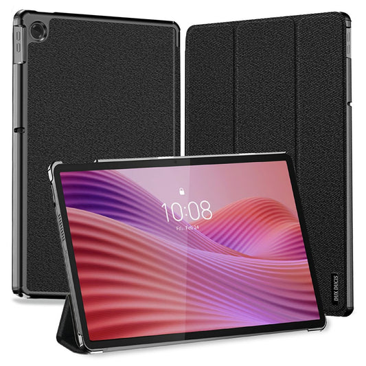 DUX DUCIS Domo Series for Lenovo Tab K10 (2nd Gen) Case Tri-Fold Stand Leather Cover Auto Wake  /  Sleep - Black