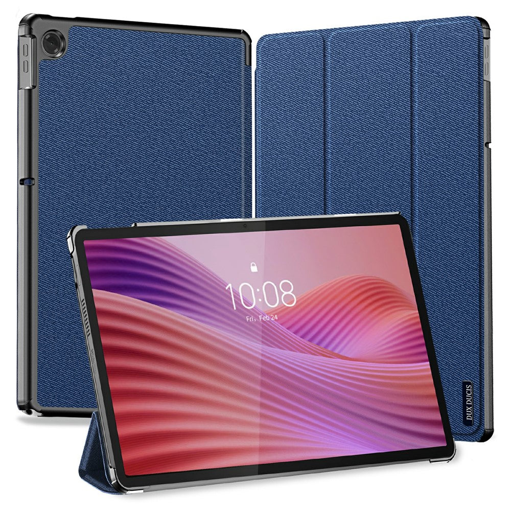 DUX DUCIS Domo Series for Lenovo Tab K10 (2nd Gen) Case Tri-Fold Stand Leather Cover Auto Wake  /  Sleep - Blue