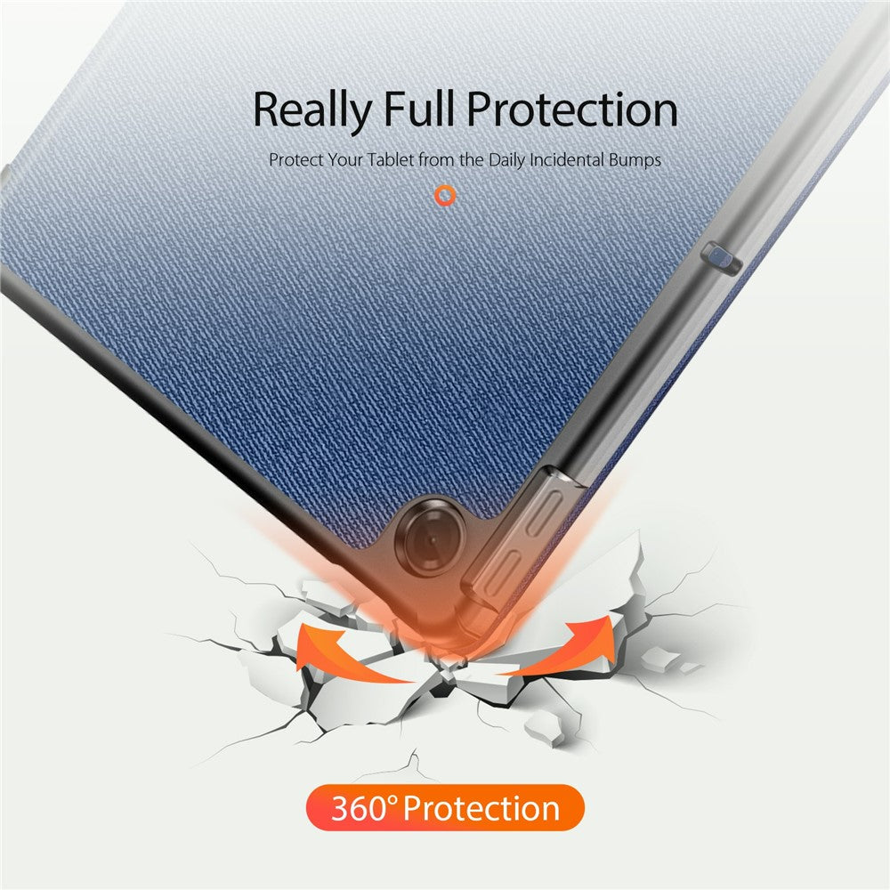DUX DUCIS Domo Series for Lenovo Tab K10 (2nd Gen) Case Tri-Fold Stand Leather Cover Auto Wake  /  Sleep - Blue