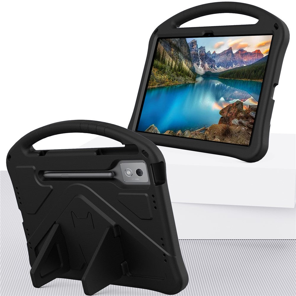 For Lenovo Idea Tab Pro (TB-373FU) Case EVA Tablet Cover with Handle Kickstand Children Friendly - Black