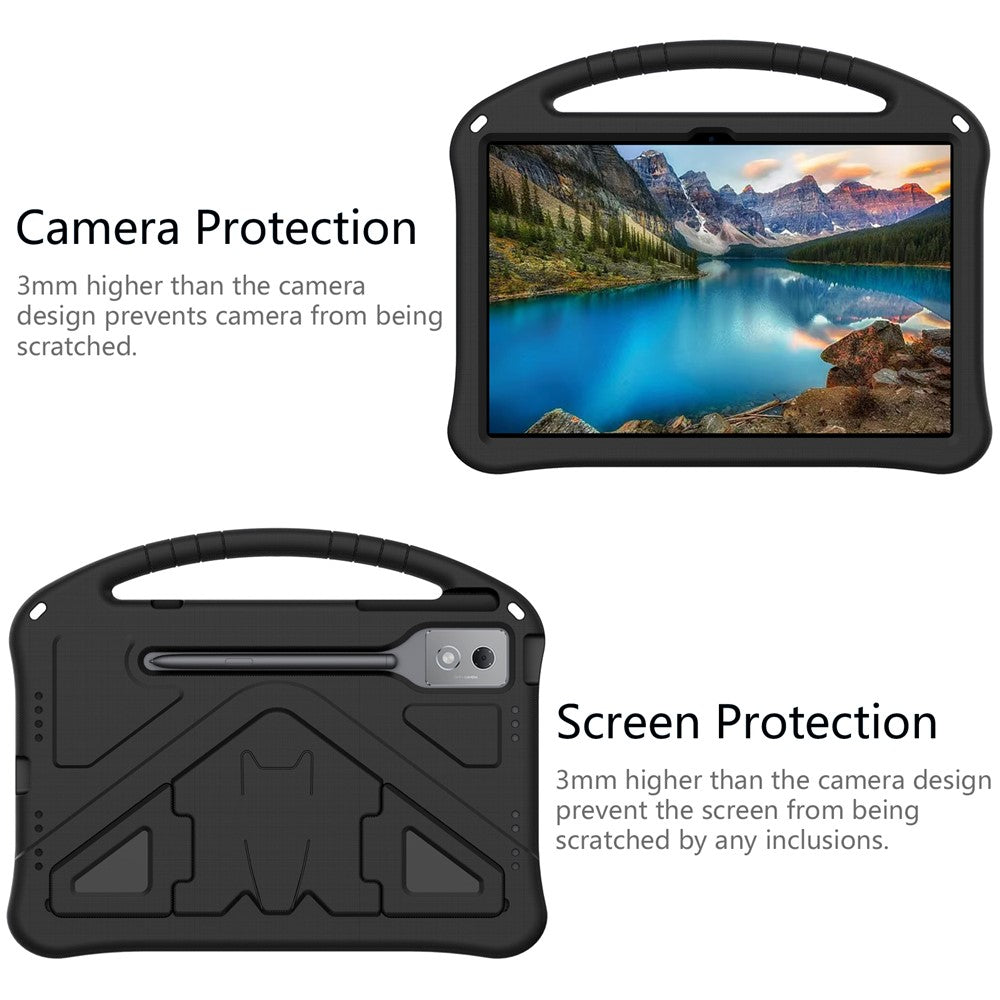 For Lenovo Idea Tab Pro (TB-373FU) Case EVA Tablet Cover with Handle Kickstand Children Friendly - Black