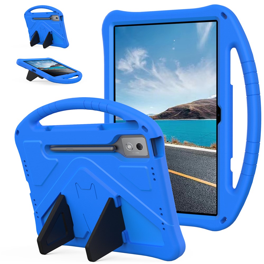 For Lenovo Idea Tab Pro (TB-373FU) Case EVA Tablet Cover with Handle Kickstand Children Friendly - Blue