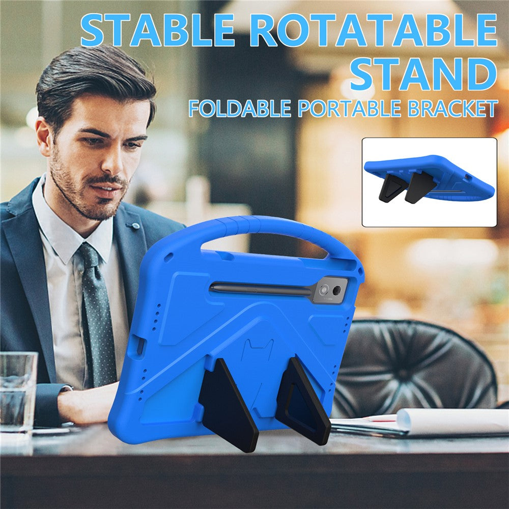 For Lenovo Idea Tab Pro (TB-373FU) Case EVA Tablet Cover with Handle Kickstand Children Friendly - Blue