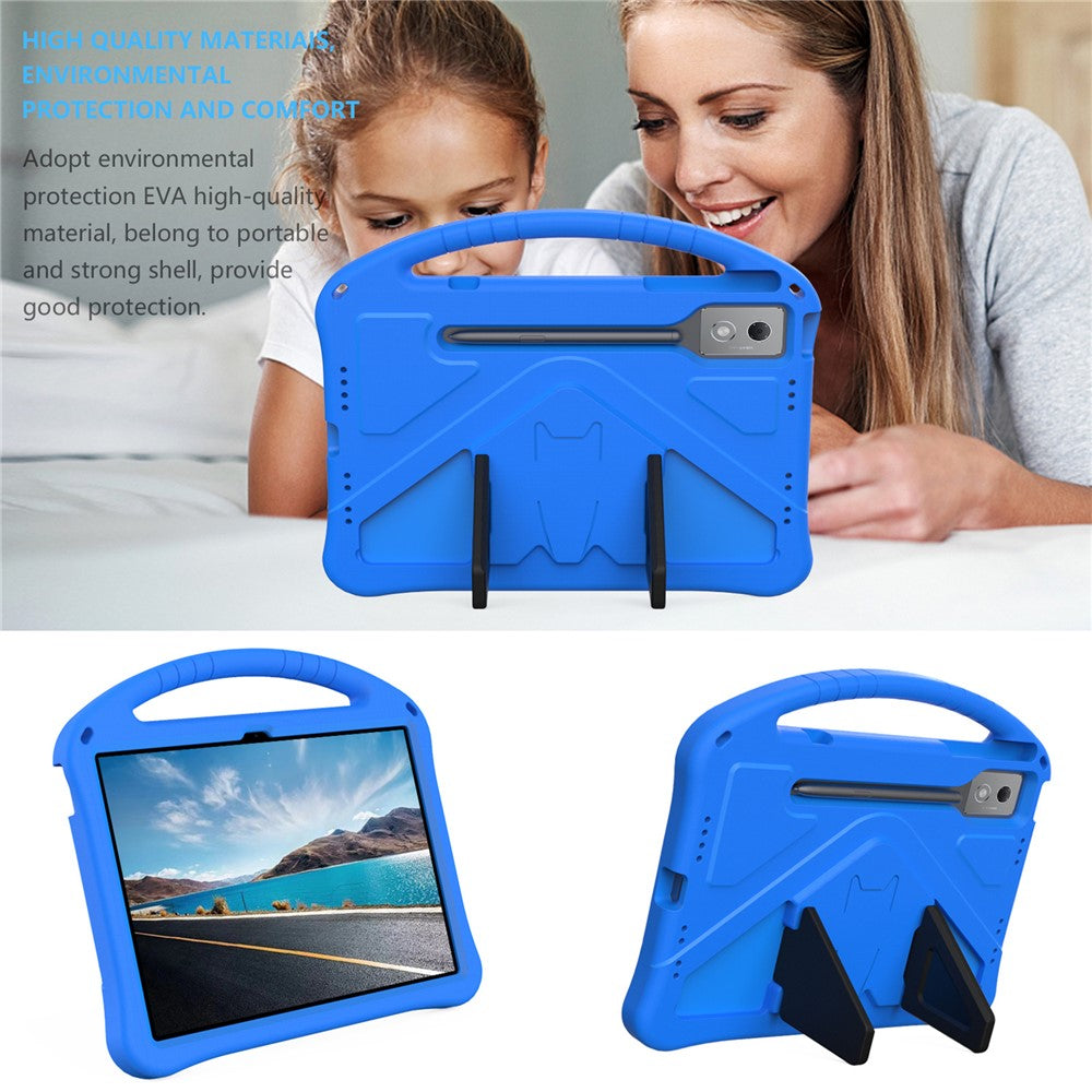 For Lenovo Idea Tab Pro (TB-373FU) Case EVA Tablet Cover with Handle Kickstand Children Friendly - Blue