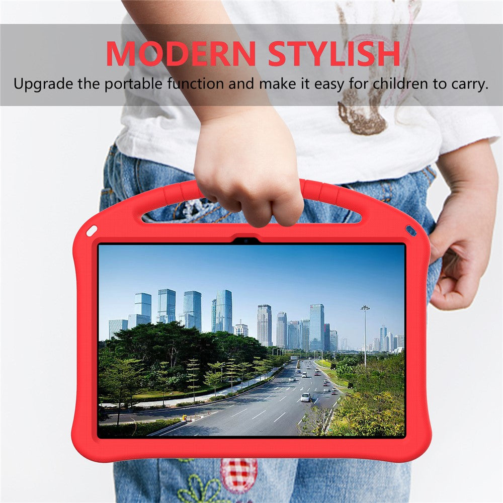 For Lenovo Idea Tab Pro (TB-373FU) Case EVA Tablet Cover with Handle Kickstand Children Friendly - Red