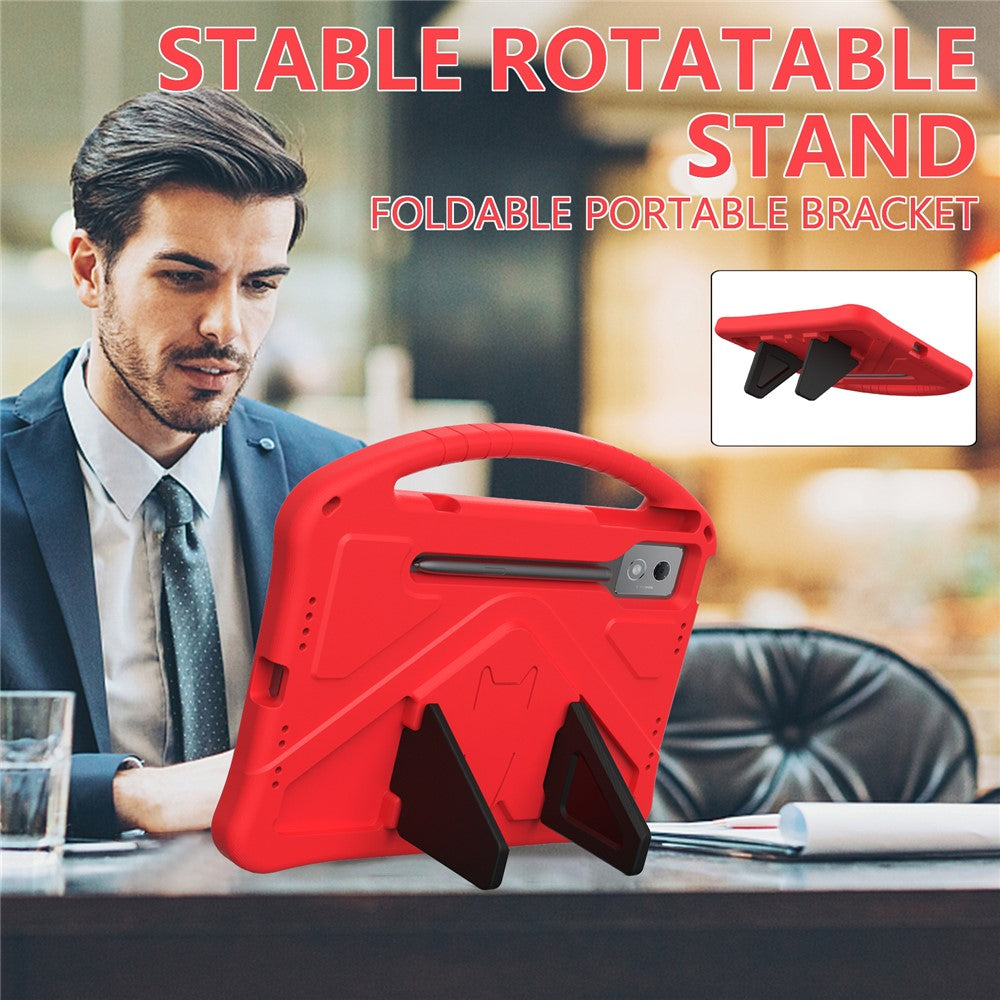 For Lenovo Idea Tab Pro (TB-373FU) Case EVA Tablet Cover with Handle Kickstand Children Friendly - Red