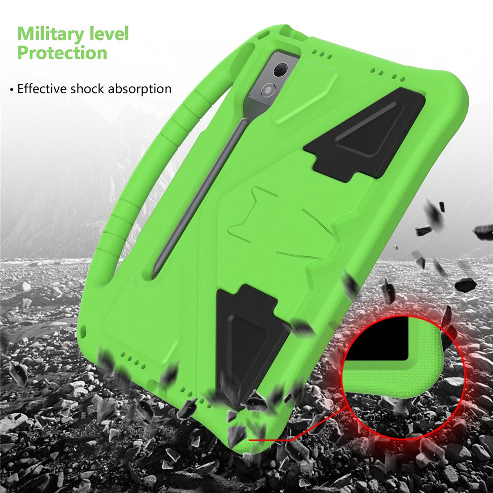 For Lenovo Idea Tab Pro (TB-373FU) Case EVA Tablet Cover with Handle Kickstand Children Friendly - Green