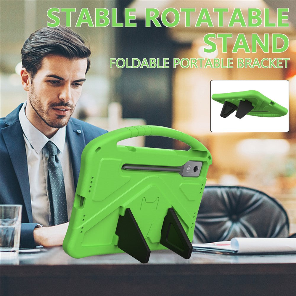 For Lenovo Idea Tab Pro (TB-373FU) Case EVA Tablet Cover with Handle Kickstand Children Friendly - Green
