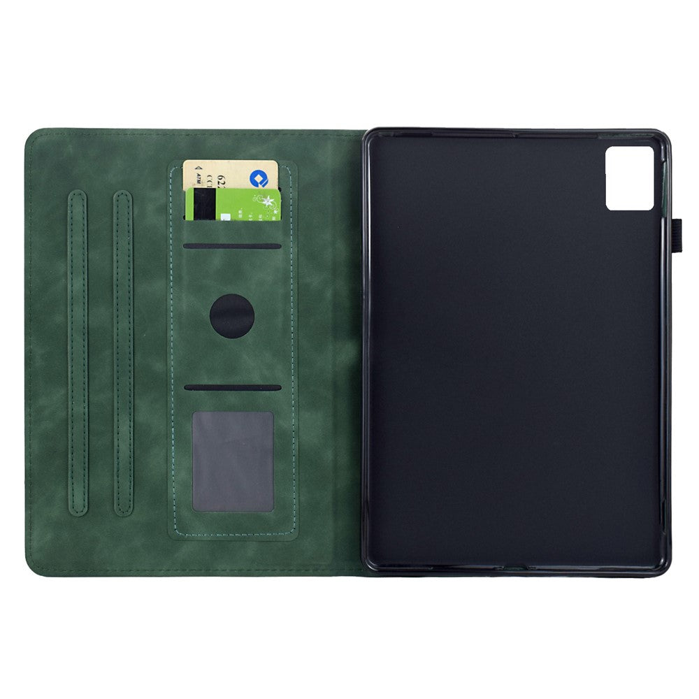 For Lenovo Tab M11 / Xiaoxin Pad 11 2024 Case Mandala Imprinted Leather Tablet Cover with Card Slots - Green