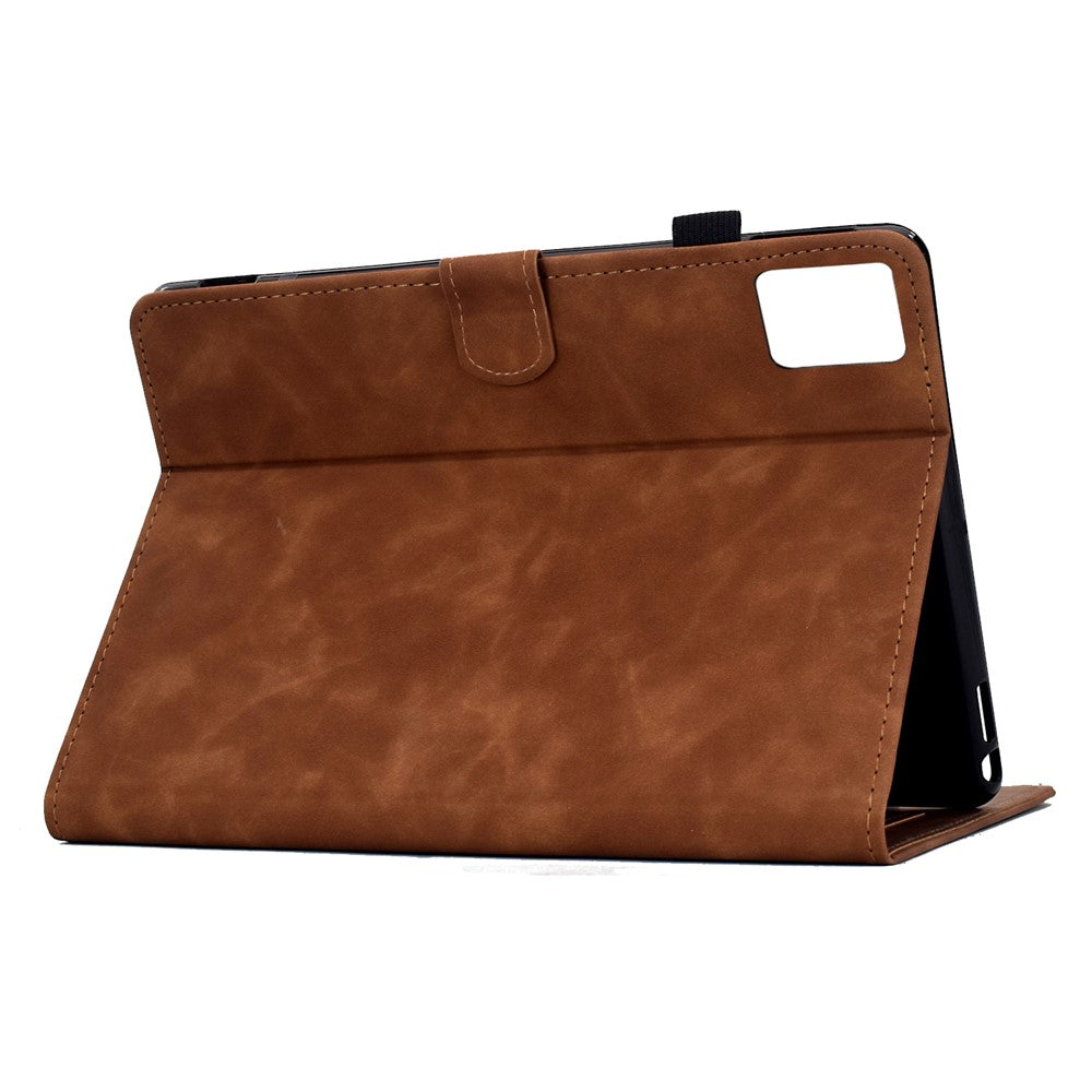 For Lenovo Tab M11 / Xiaoxin Pad 11 2024 Case Mandala Imprinted Leather Tablet Cover with Card Slots - Brown