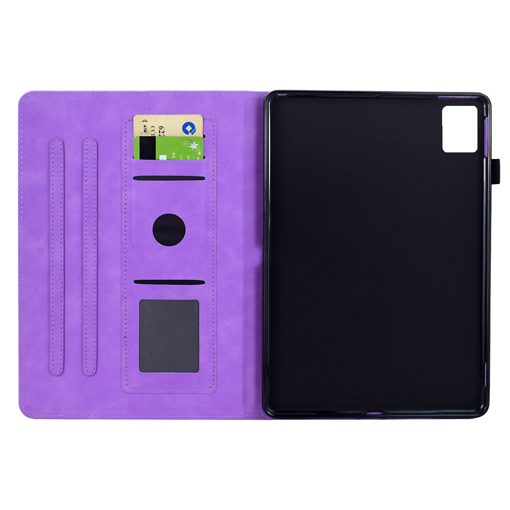 For Lenovo Tab M11 / Xiaoxin Pad 11 2024 Case Mandala Imprinted Leather Tablet Cover with Card Slots - Light Purple